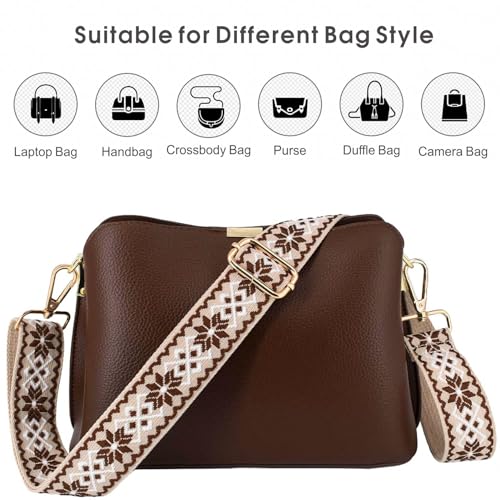 Image of Replacement Purse Strap Shoulder Strap Adjustable Crossbody Strap for Women Crossbody Wide Shoulder Bag, Gold Hardware-color9, 28 inch to 50 inch