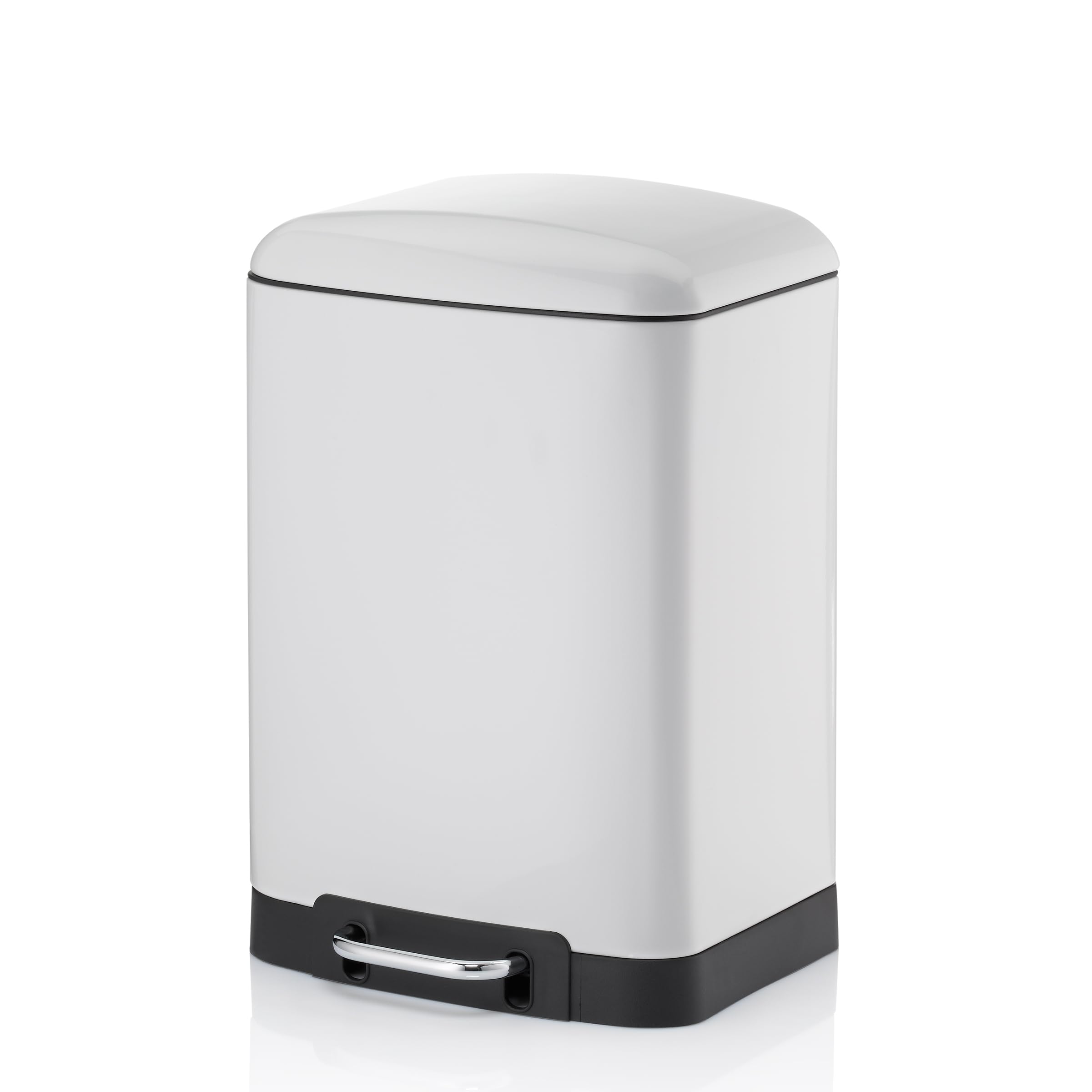 Poubelle métal cuisine salle de bain kela 12 litres blanche