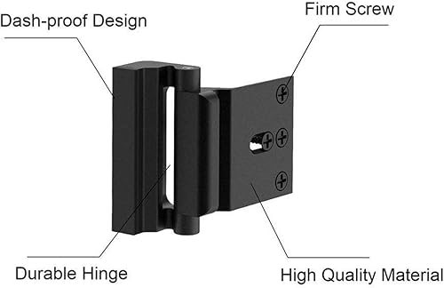 Miniatura 2 de Paquete de 2 cerraduras de refuerzo de puerta con 8 tornillos, cerradura de puerta de seguridad para el hogar para niños pequeños, cerradura