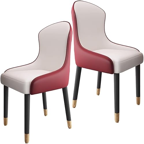 Miniatura 42 de YVYKFZD Leather Dining Chairs, Dining Room Chairs Set of 2/4, Kitchen Chair with Metal Leg and Backrest, Upholstered Comfy Side Chair, for Bedroom