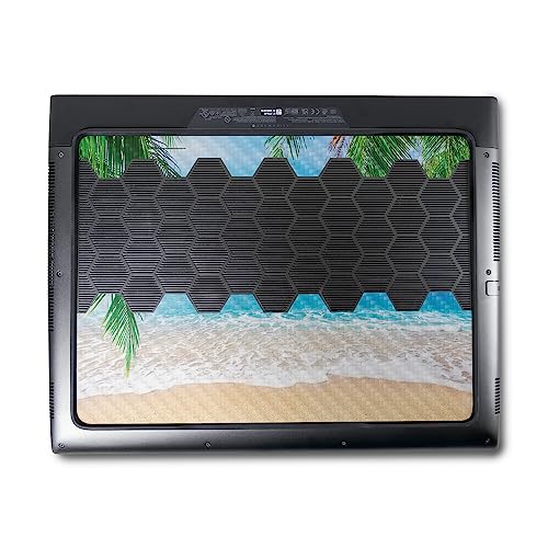 Image of MightySkins Carbon Fiber Skin Compatible With Alienware M18 R1 (2023) Full Wrap Kit - Pristine Beach | Protective Durable Textured Carbon Fiber Finish | Easy To Apply & Change Styles | Made in the USA
