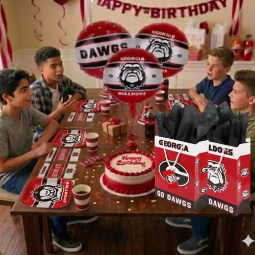 Image of Georgia Bulldogs Party Balloons (9 Pack)! 3 (18 inch) Round Bulldog Foil Balloons. University of Georgia decorations for football tailgates, Birthdays & all School Fan Parties. by Havercamp