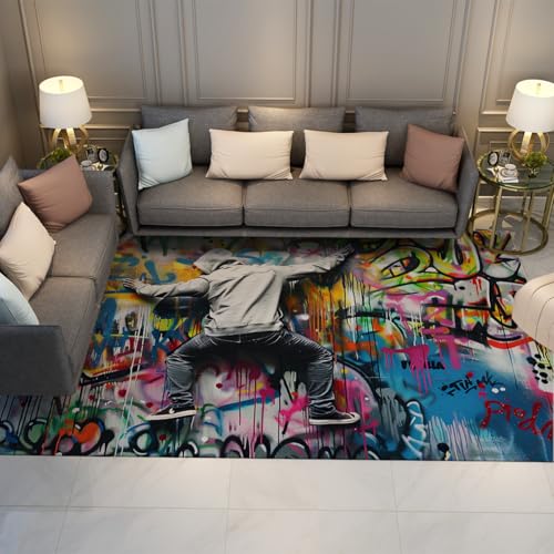 Tapis de sol style graffiti 60x120cm lavable pour sol de cuisine - 2