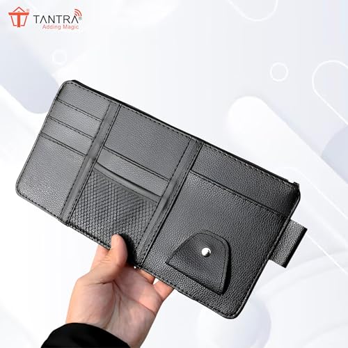 Image of TANTRA Car Sun Visor Organizer Stylish Storage Solution (Black)