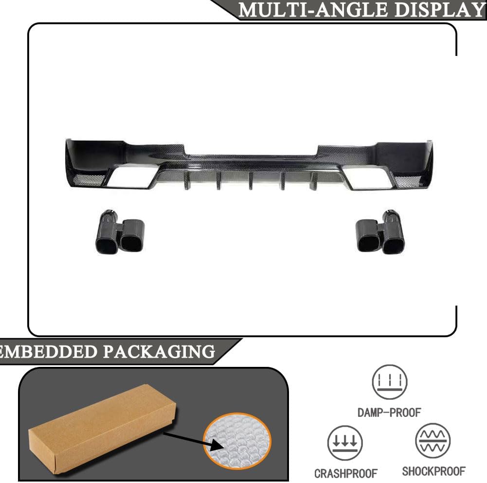 Carbon Fiber Rear Diffuser fits for Land Rover Defender L663 90 110 Sport Utility 4-Door2020-2023 Lower Bumper Lip Spoiler Body Kit Factory Outlet
