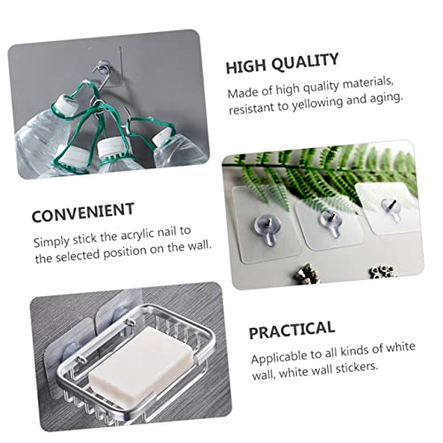 Image of Self Adhesive Screw Hooks 20pcs Non-Trace Screw Hangers No Drilling Wall Hanging Stickers