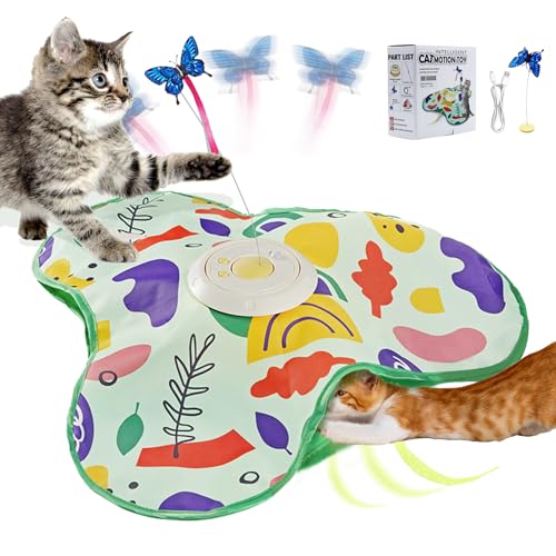 YZHDUXIU Hide and Seek Cat Toys, Interactive Kitten Wand Toy, Automatic Cat Toys for Indoor Cats,USB Rechargeable