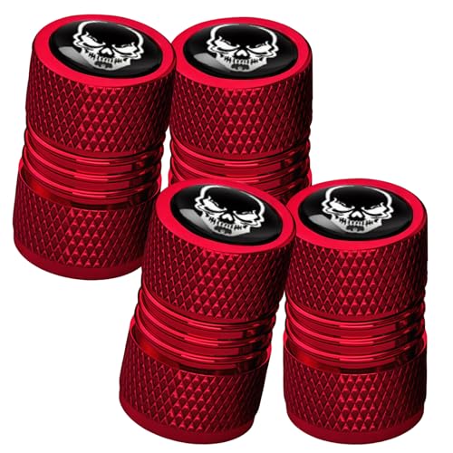 4PCS Red Universal Tyre Valve Stem Caps for Cars, Motorcycles & Bikes - Dust Cover for Wheel Tires