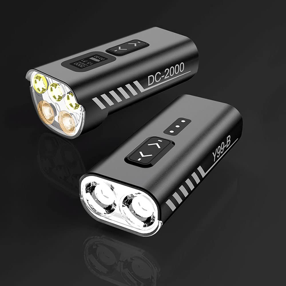 Faro Anteriore per MTB Impermeabile da 5800 mA in Lega di Alluminio, Ricaricabile Tramite USB, per Ciclismo su Strada. Accessori per Bicicletta.