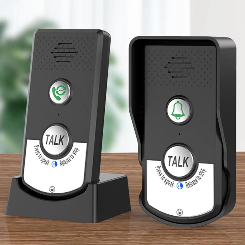 Interphone Longue Distance Sans 2,4 G, Sonnette Audio Bidirectionnelle, Émetteur et Récepteur Vocal pour Appel D'Hôpital et D'Hôtel, Installation Facile, Facile à Utiliser (A)