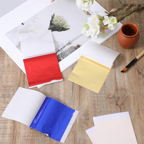 image for Aiyorse 120 Sheets 12 Colors Gold Leaf Sheets for Art, Multipurpose Co
