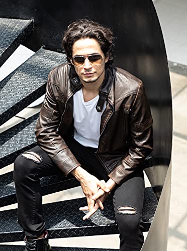 Wulful Men's Vintage Stand Collar Leather Jacket Motorcycle Pu Jacket And Coat #TOP3