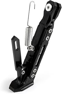 Motorcycle Kickstand Adjustable Foot Side Support Parking Kickstand for Electric Motorbike Parking Foot Side Support Stand (Black)