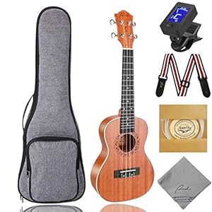 Ranch Ukulele Professional Wooden ukelele Kit with 12 Free Online Lessons, Gig Bag