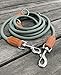 Leisegrün Hundeleine große Hunde - Führleine 3m verstellbar mit 2 Karabiner - 3 Meter lang x 1,1 cm - Nur 300 g - Modell Devon - Grün