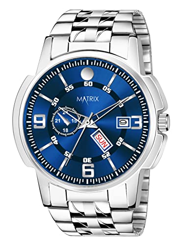 Matrix Blue Dial Stainless Steel Strap Watch - Image 2