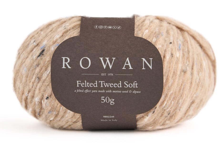 Rowan Tweed de fieltro suave color camel en ovillo de 50g para tejer