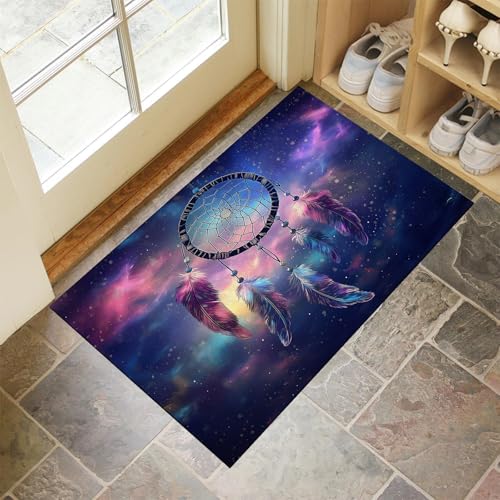 Tapis de porte extérieur 90x150cm imperméable lavable style attrape-rêves - 2