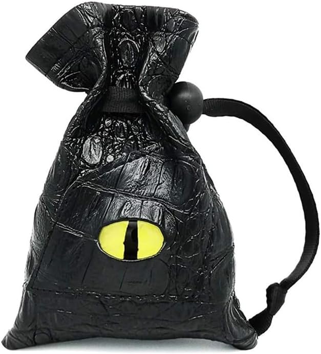 Drawstring Dice Bag PU Leather DND Dice Pouch Tarots Oracle Cards Storage Bag Gift Coins Jewelry Accessories - Green Eye