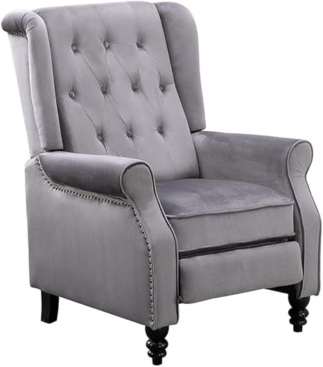 Gray velvet recliner Clearance