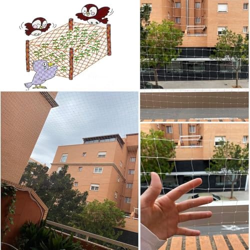 Red prémium para pájaros para jardín y árboles frutales, malla antipájaros de 30 m, para plantas y arbustos, protección de balcón y malla translúcida de 2 cm