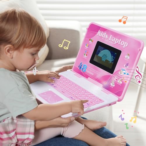 Image of HAIOUMM Kids Laptop, 4.3 Inch Educational Color Screen Laptop with 48 Learning Modes, Computer for Kids Ages 5+
