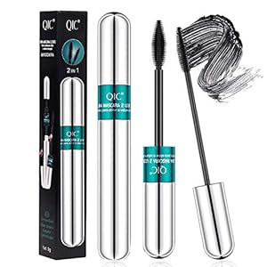 Tailpa 4D Silk Fiber Lash Mascara,2 in 1 Thrive Mascara For Natural Lengthening And Thickening Effect,no clumping Superstrong Waterproof Mascara for Long-Lasting,Beauty Charming Eye Make up. Black