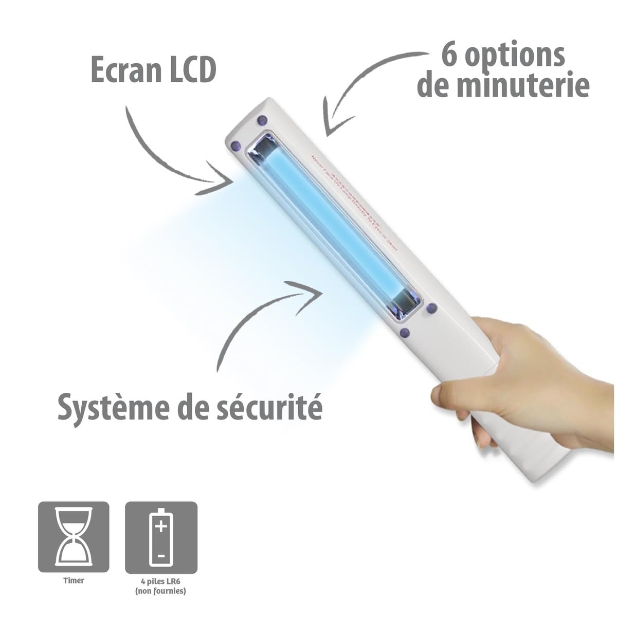 Orium Lampe à désinfection UV Portable Vertex