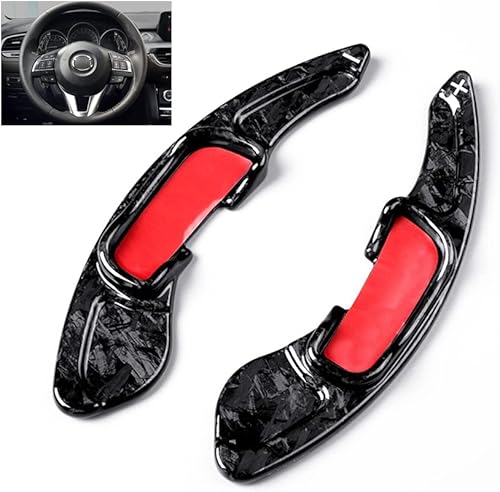 SANRILY Extensión de palanca de cambios de paleta de fibra de carbono para Mazda 6 3 CX3 CX5 CX9 MX5 2017-UP Palanca de cambio de palas de cambio de