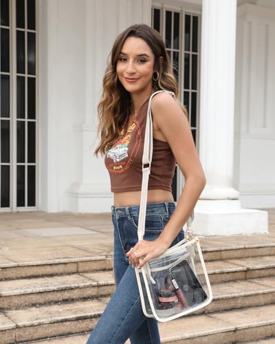 Amylove 6 Pcs Clear Crossbody Bag Stadium Approved TPU Bags With Adjustable Strap Transparent Purse For Concerts Sport Events 820158