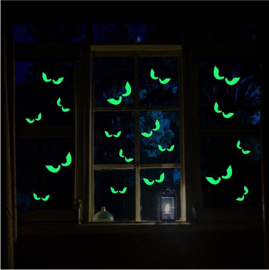 38 Pegatinas Luminosas De Ojos Para Halloween | Brillan En La Oscuridad, Ideales Para Decorar Paredes Y Ventanas