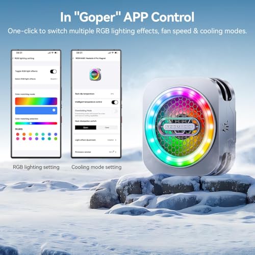 Image of Cubonic Red Magic Nubia 6 Pro Magnetic Cell Phone Cooler, RGB App Controlled 30W Portable Lightweight, Radiator for Phone /Tablet (Silver) (RedMagic Cooler 6 Pro)