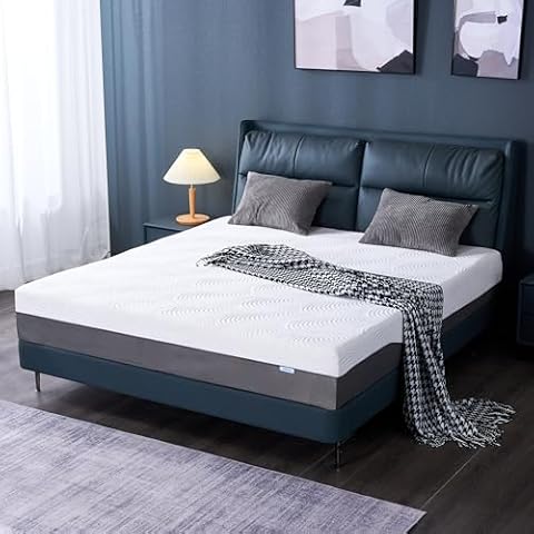 Elviros 10 Inch Gel Memory Foam Mattress King Size, Cooling Bed Mattress for Adjustable Firmness, Bed in a Box, Foam Mattress with Removable Cover/CertiPUR-US Certified Foam Cover