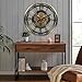 CLXEAST 21 Inch Industrial Moving Gears Wall Clock,Modern Farmhouse Arabic Numeral Battery Operated Silent Wall Clock for Living Room Decor,Brushed Gold,House Warming Gifts New Home