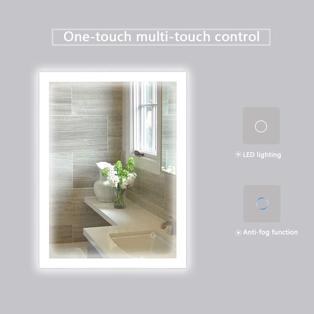 Ovale badkamerspiegel met LED verlichting, verwarming, touch sensor