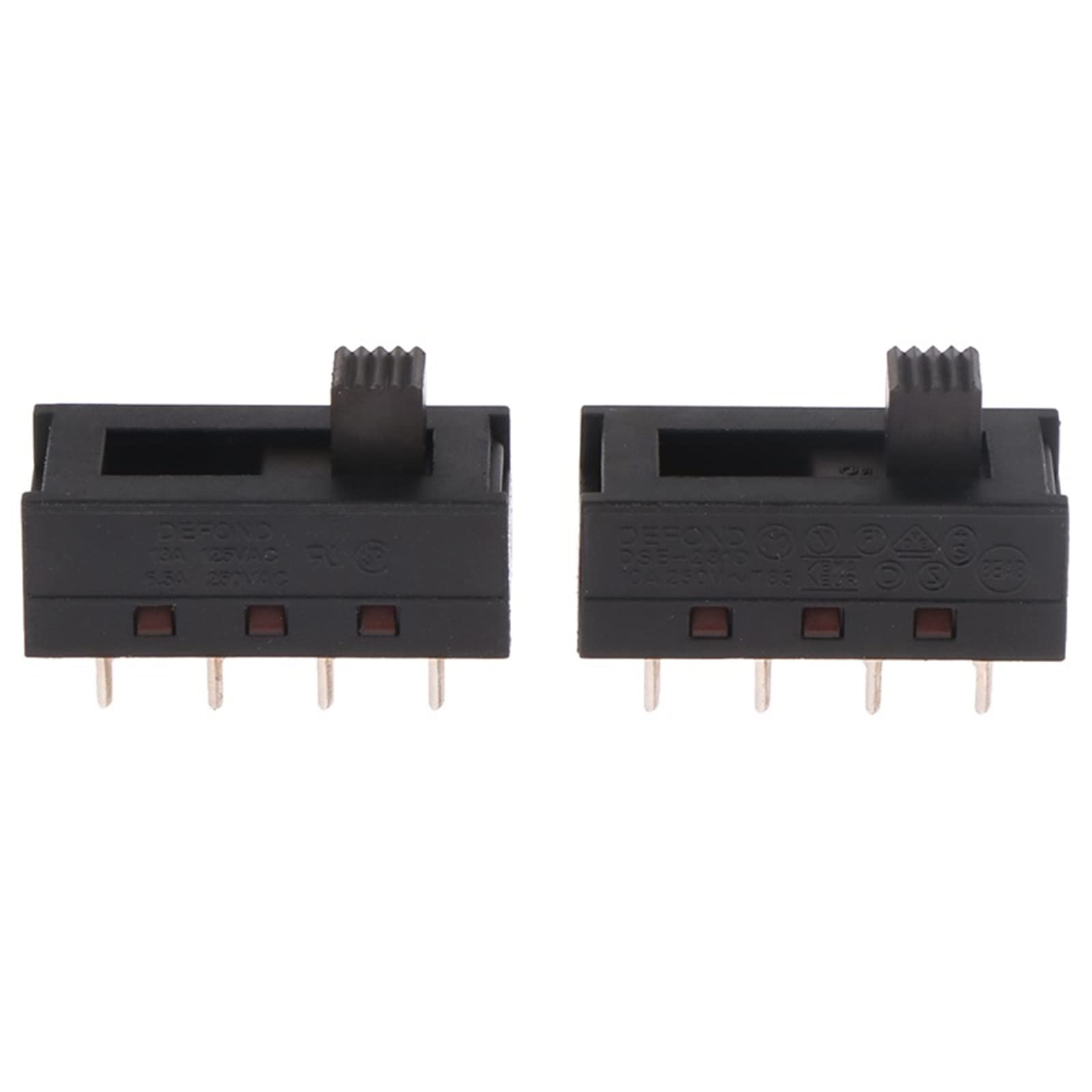 elektronischer Schalter 2 Stücke DSE-2310 Spitzstifte 8 Fuß 3 Dateien 10A250V Kippschalter Schwarz Schiebeschalter Haartrockner Schalter