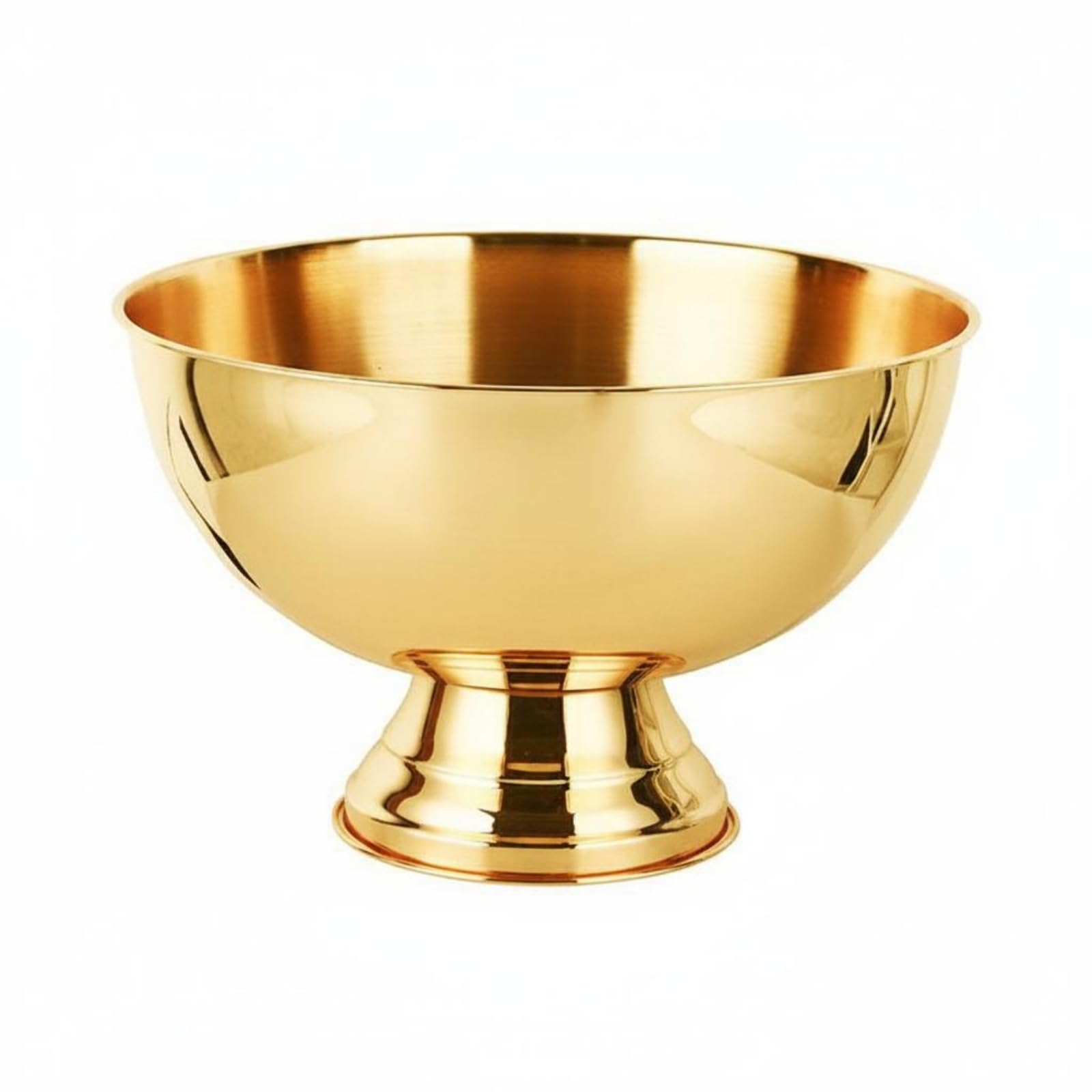 Acier Inoxydable Bol sur Piédestal Bol à Punch Coupe sur Socle Surface Miroir Adapté pour Service de Fêtes Buffet Décoration Intérieure 25cm, Doré
