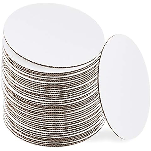 StarMar 10 Inch White Cake Boards [48 Pack] Round Circle Cardboard Base Corrugated, Perfect for Cake Decorating Cover