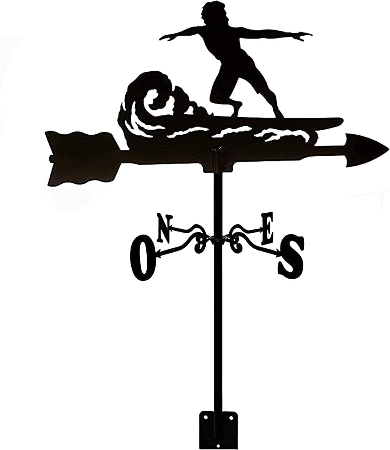 WIQUYBML Surfer Weathervane Life Scene Decorative Weather Vane, Wind Indicator Kit for Outdoor Garden/a/50 * 35Cm
