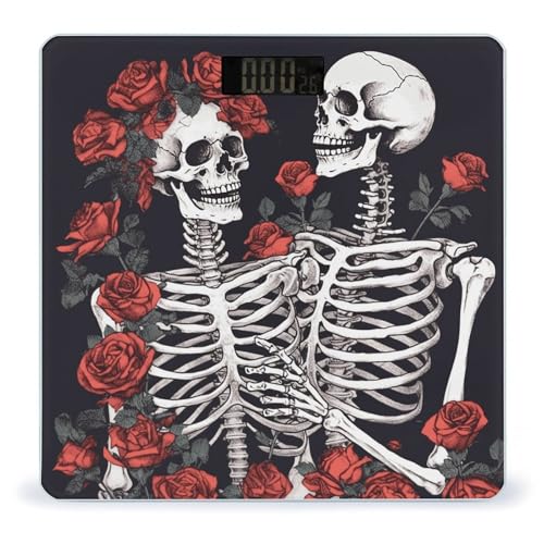 Balanza digital de baño Rose and Skeleton con plataforma amplia miniatura 1