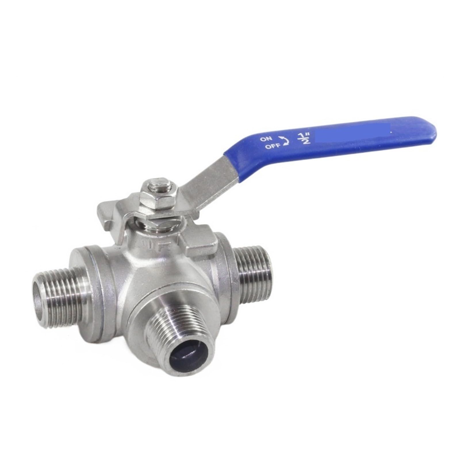 Valvola a Sfera, Valvola a sfera a 3 vie 1/2" 3/4" BSP Filettatura maschio Valvole a con maniglia for valvola in acciaio inossidabile 304 Porta LT(3/4",L Type)