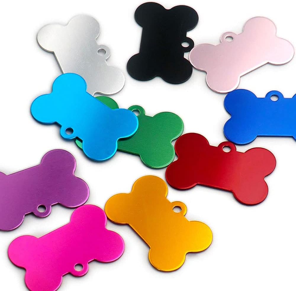 100個 迷子防止 犬 猫 ID ネームタグ パーソナライズ アルミニウム カスタム刻印 ペット名 電話番号 IDタグ ネームプレー