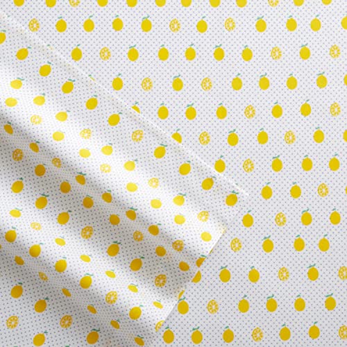Image of Poppy & Fritz - Full Sheets, Cotton Percale Bedding Set, Crisp & Cool, Ideal Bedding Set (Lemons, Full)