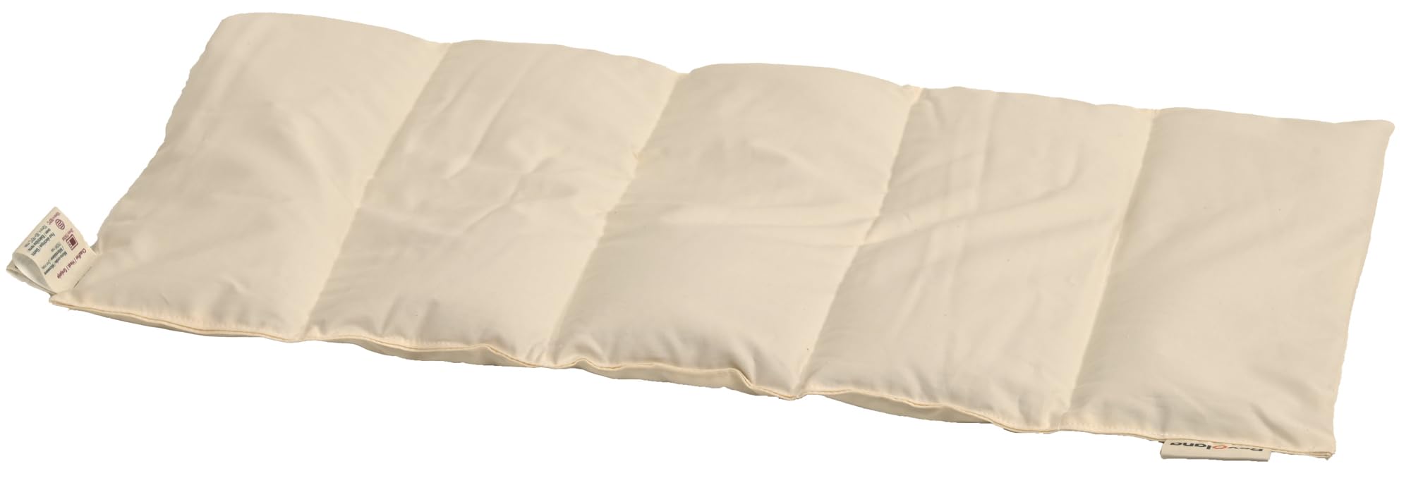 Grande bouillotte sèche en graines de lin bio 52x27cm + housse en gaz de coton bio coloris Avoine