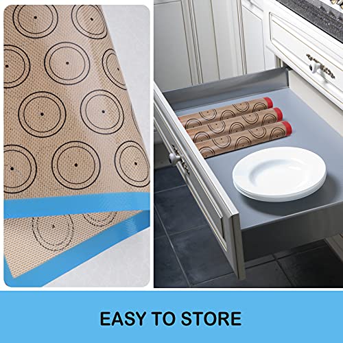 Statint Silicone Baking Mat, Non-Stick Food Safe Set Of 2 Half Sheet Reusable Heat Resistant Liner +1 Quarter Reusable Baking Mat For Macarons, Cookies, Pastries, Bread, Meat #TOP7