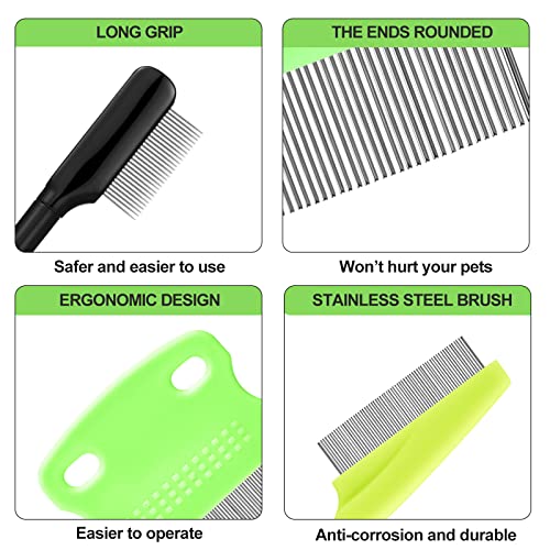 5-Pieces-Dog-Eye-Combs-Tear-Stain-Remover-Combs-Pet-Grooming-Comb-for-Small-Dogs-Gently-Removing-Eye-Mucus-and-Crust-Green-Black 5 Pieces Dog Eye Combs Tear Stain Remover Combs Pet Grooming Comb for Small Dogs Gently Removing Eye Mucus and Crust (Green, Black) - Image 4