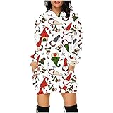 Frauen Weihnachten niedlich PrintWinter Langarm Rundhals PulloverDrucken WeihnachtspulliRentier Drucken Weihnachtspulli Lose Bluse