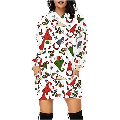 PTLLEND Strickkleider Damen Pulloverkleid Elegante Pullover Rundkragen...