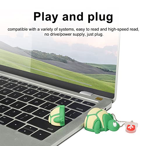 64GB USB Flash Drive Cute Turtle-Shaped, BorlterClamp Funny Memory Stick Cute USB 2.0 Drive Novelty Thumb Drive for External Data Storage, Green - Image 2