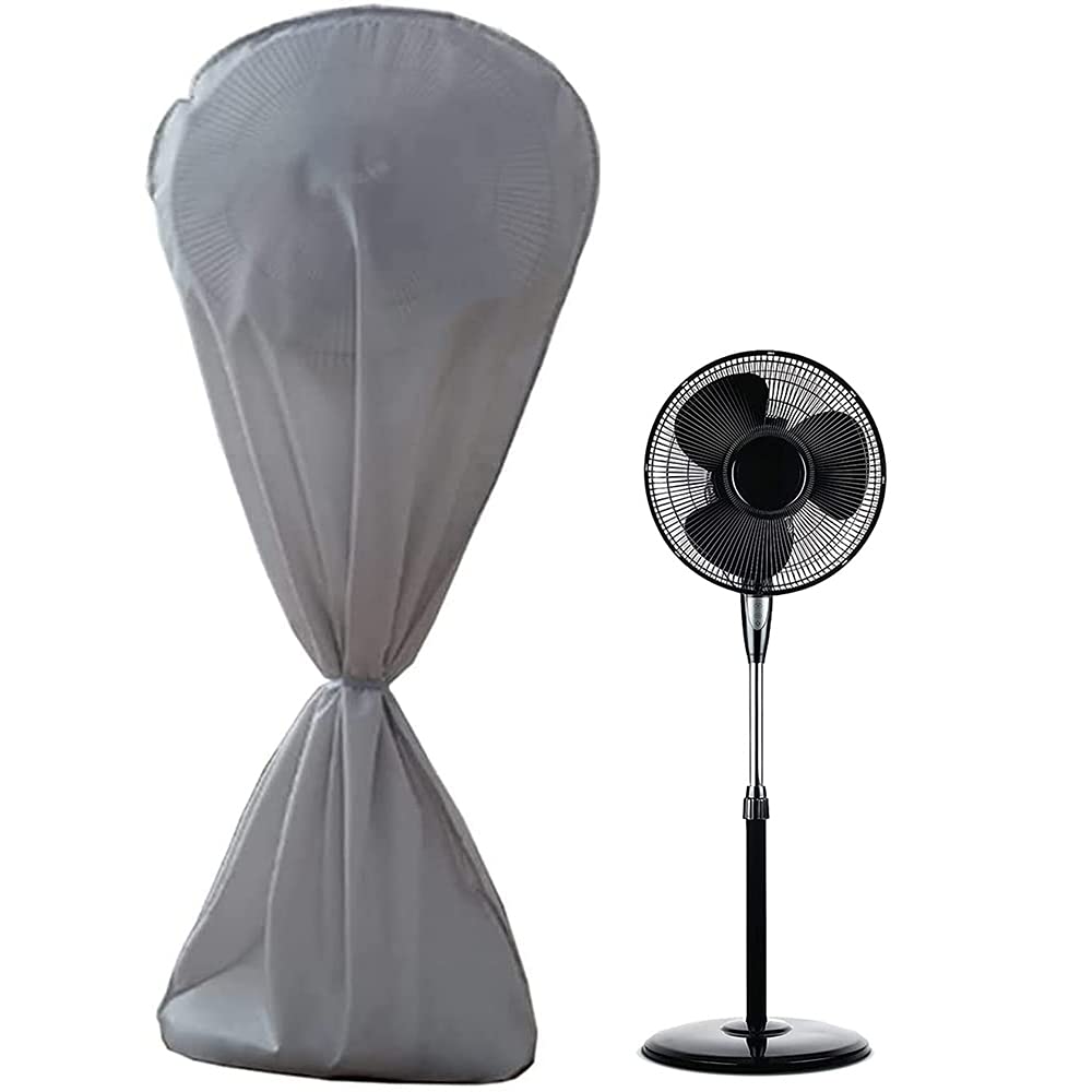 BOSKING Fan Cover Dustproof Waterproof 420D Oxford Standing Pedestal Round Floor Electric Fan Dust Covers for Indoor Outdoor Household Patio Fans (Grey)